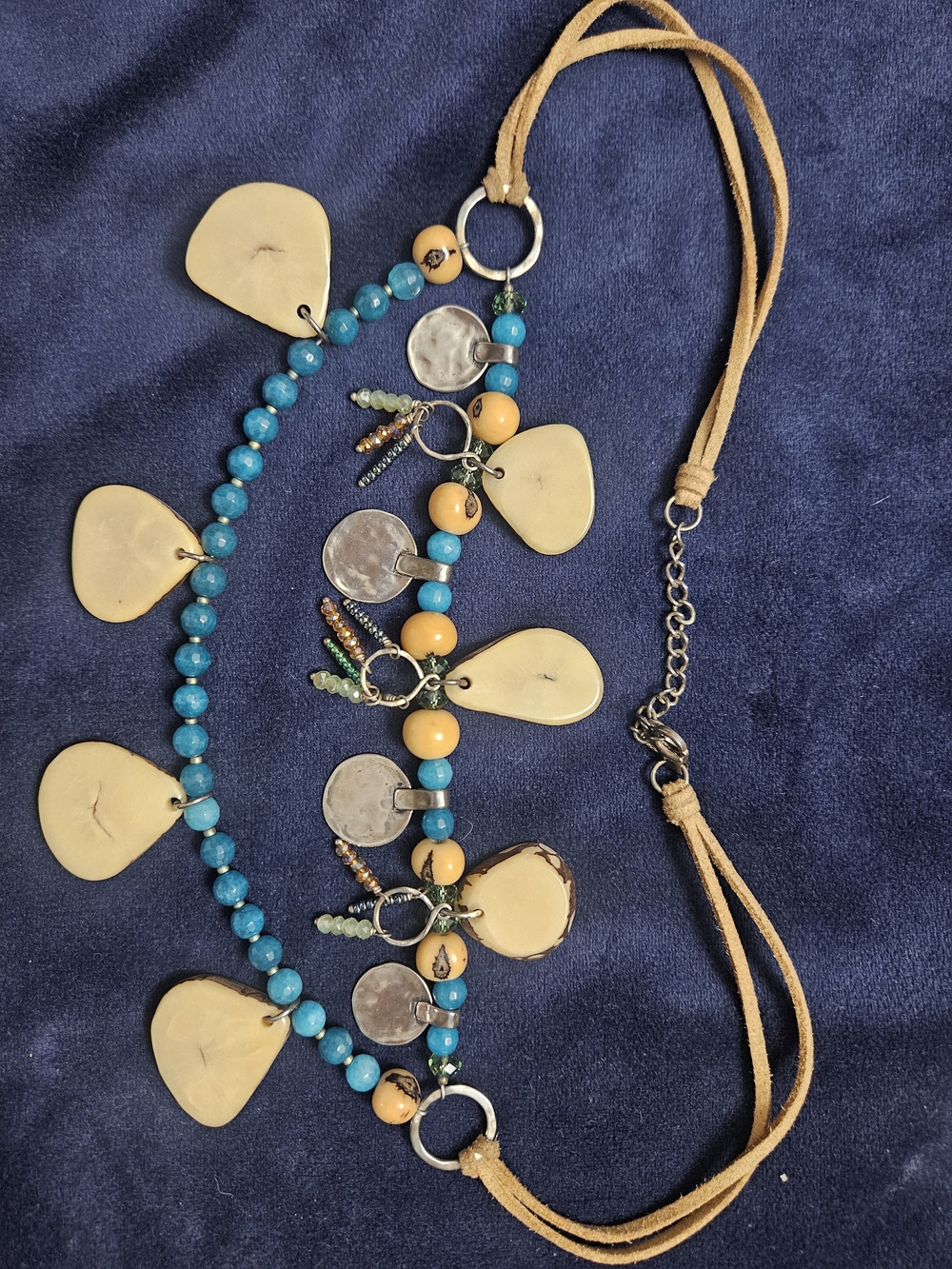Silpada Turquoise and Yellow Beaded Boho Necklace